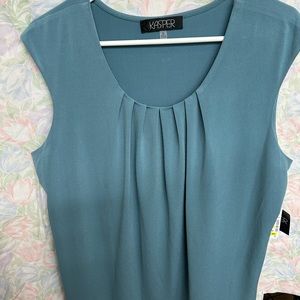 Kasper NWT sz XL sleeveless dusty blue top. Office, travel, party.